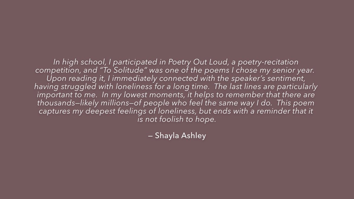 favepoem's tweet photo. "To Solitude" #AliceCary #Restoration #FavoritePoemProject #FPP https://t.co/R8yn5fNFuP
