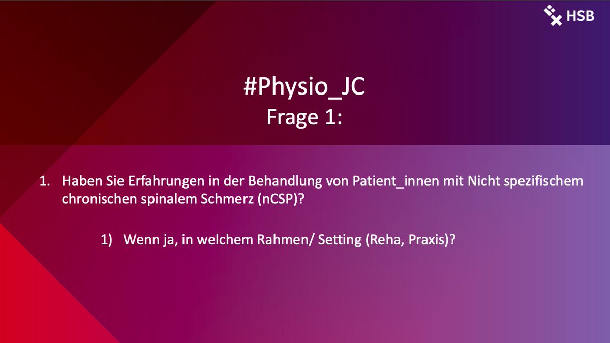 Wir starten den Abend mit unserer ersten Frage zu der Studie von Malfliet et al. Zum Thema Pain neuroscience education! #Physio_JC #Wissenschaft #physiotherapie #PNE # physicaltherapy # journalclub