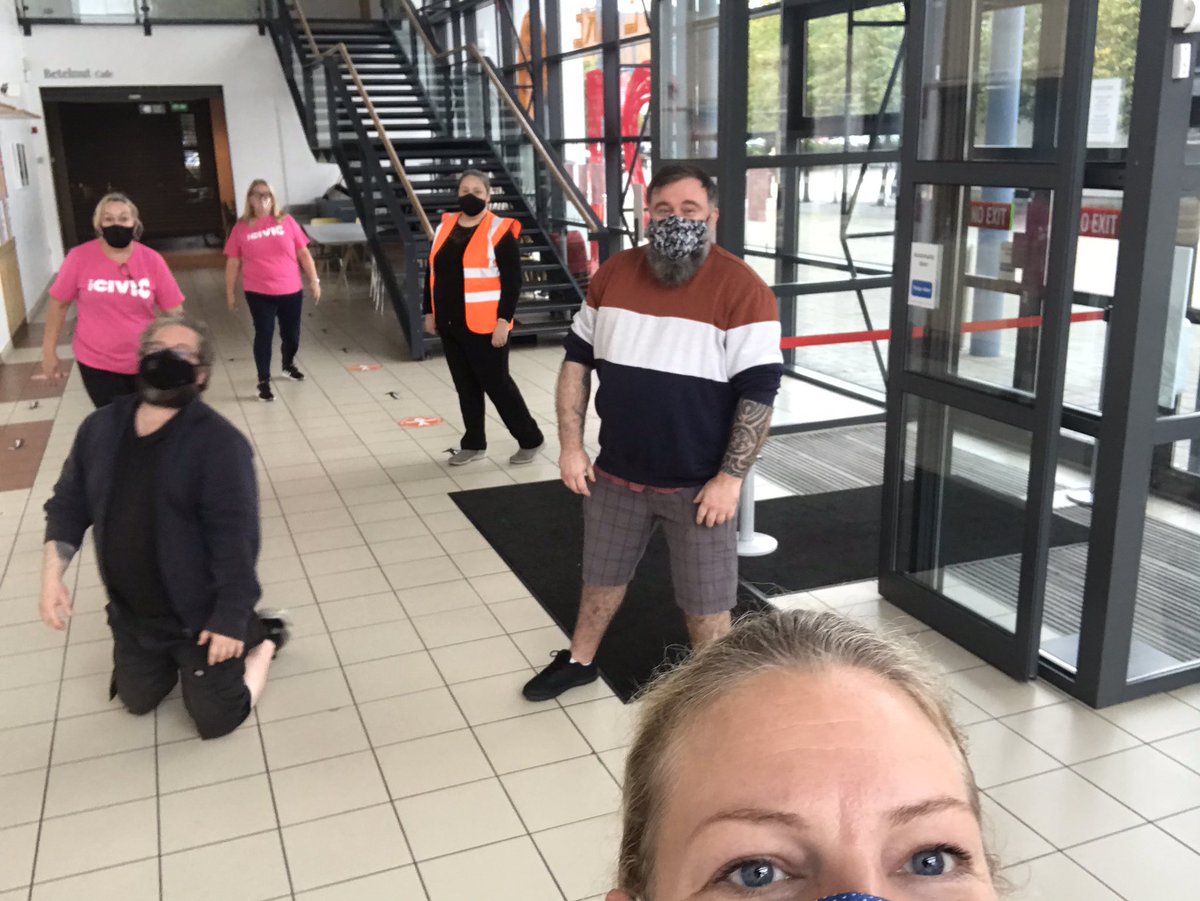 civictheatre's tweet image. ‘Doors 7pm’
Wahooo!!!
Staff training and a test event with 30 people tonight. 
A screening of Wall-e 🎥

#TeamCivic
#BackintheBuilding
💕🧡