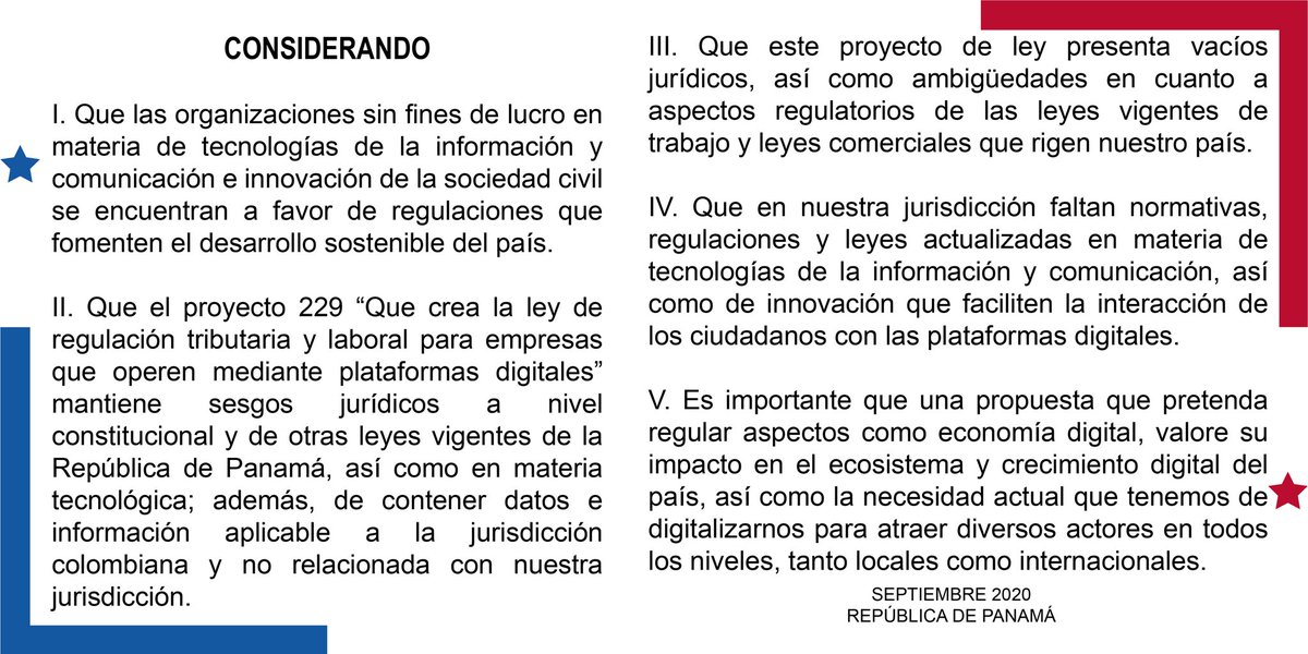 ccdblock's tweet photo. Toda regulación debe velar por el desarrollo del país y, también, por una figura que involucre e impacte, positivamente, a todos los sectores, acordes con la realidad y demanda actual. 
#Panama
#Regulaciones
#Tecnología https://t.co/jWzE8VqPnQ
