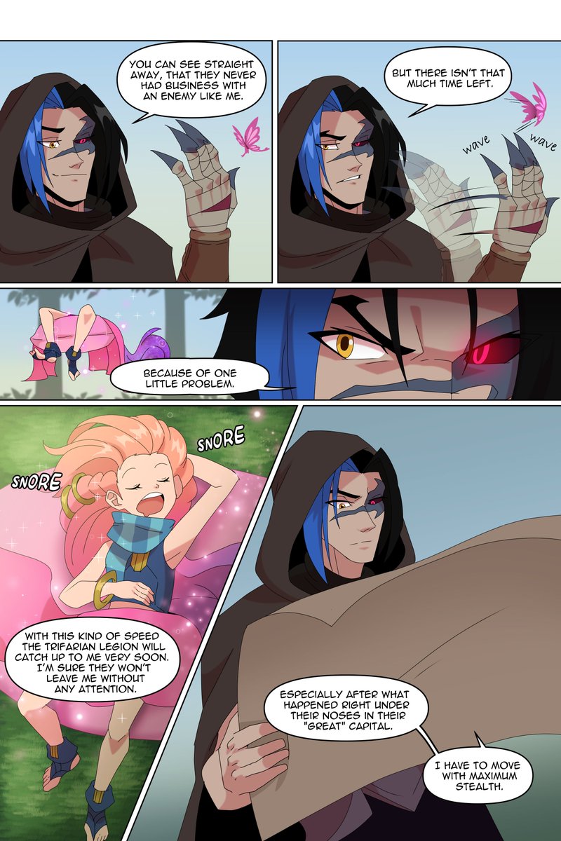 The 2nd part of the comic is out! Me and my friend @VladVikhrov tried hard with this one!✨

PDF - https://t.co/zi06tu9pKH
PART 1 - https://t.co/CQyxbeYRgd

We would be grateful for any like and RT!

1\6

#LeagueofLegends #Zoe #ArtofLegends #Kayn 