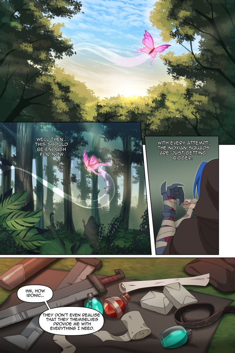 The 2nd part of the comic is out! Me and my friend @VladVikhrov tried hard with this one!✨

PDF - https://t.co/zi06tu9pKH
PART 1 - https://t.co/CQyxbeYRgd

We would be grateful for any like and RT!

1\6

#LeagueofLegends #Zoe #ArtofLegends #Kayn 