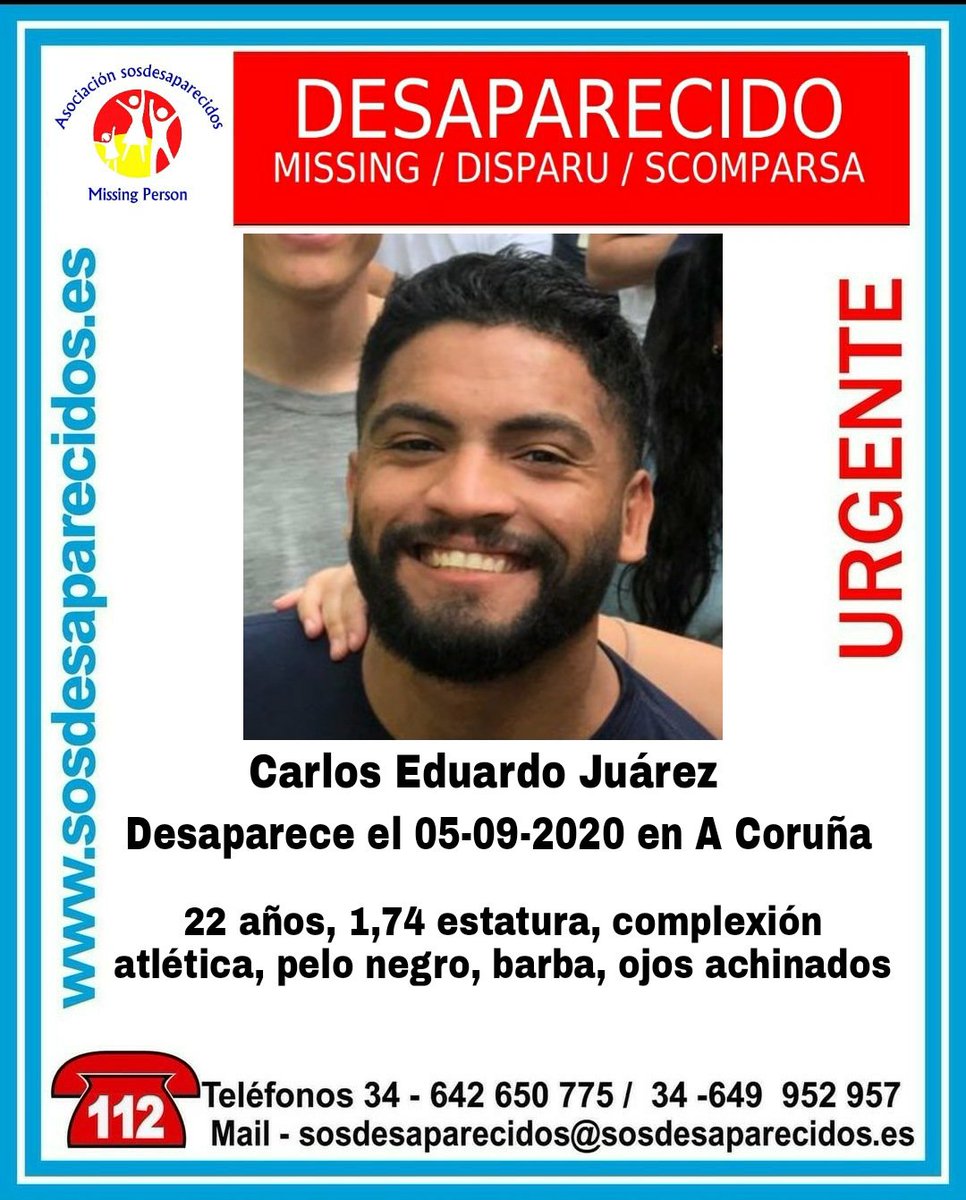 Policia_Coruna's tweet photo. 🔴DESAPARECIDO #ACoruña 

➡️Carlos Eduardo Juárez.

📞👇🏽 https://t.co/MPR9Ox0VCs