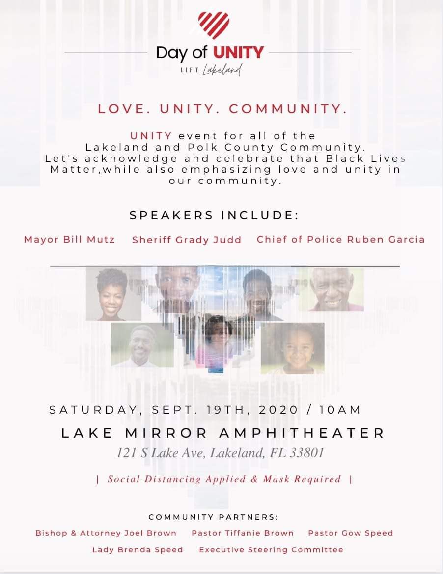 zphibeducator73's tweet image. Join the Lakeland and Polk County communities in a Day of Unity. Please share with others.
