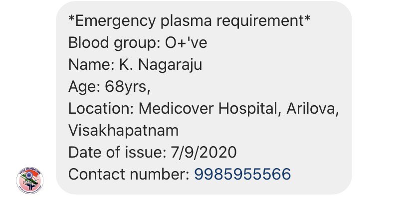 BloodVizag's tweet photo. @APBloodDonors 

Kindly please do help us to find the donors in Vizag
Req. O+ve Plasma Donors. https://t.co/HNS4TOQwlc