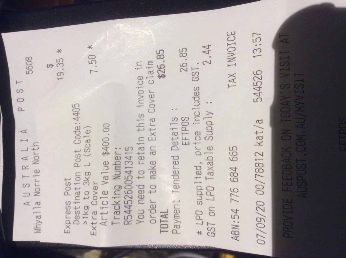 ToBeJew's tweet photo. @AusPost’s been OverCharging
for “#ExtraCover” by 50%

#OverCharging Error is #Systemic

#Refund Req’d for all Past Errors + Interest

#Evidence:
  1 #website: “#Extra cover” $5 ($100 incl + $300 Extra)
  2 #Tax_Inv.: “Article #Value” $400 cover $7.50

“Label Change” #hides Error https://t.co/wbRNfDu3KQ