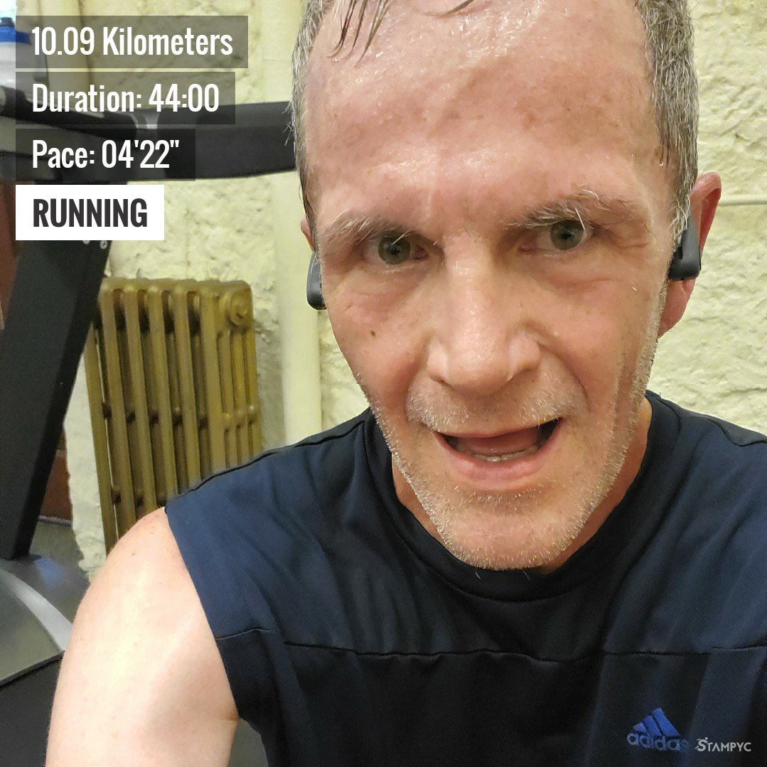 Shane_Mills's tweet photo. My "Finally got back up to 10k on #treadmill" face. Was definitely labouring but felt good to regain form on this torture device.
#runninglife #oldmanrunning #canadianrunning #runningat50 #runhappy #run https://t.co/OaC0pYcnu6