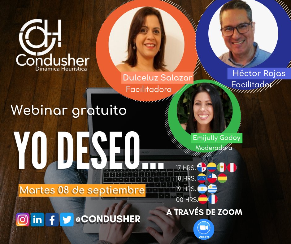 condusher's tweet photo. ¿Cómo ves las oportunidades en el contexto actual?

¿Sabes qué sueños, proyectos, deseos has dejado a un lado?

¿Te cuesta hacer realidad lo que deseas?

De esto estaremos conversando en nuestro Webinar gratuito

Regístrate accediendo al siguiente link: https://t.co/I5TDyfqseI https://t.co/aOqLXFr3ju