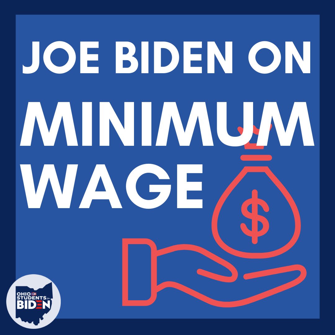 BidenStudentsOH's tweet photo. 1. For #LaborDay we wanted to highlight Biden’s plan for the minimum wage. The minimum wage should be a liveable wage, and right now it’s not. As president, Joe Biden will change that. https://t.co/Fdz4WjPc2b