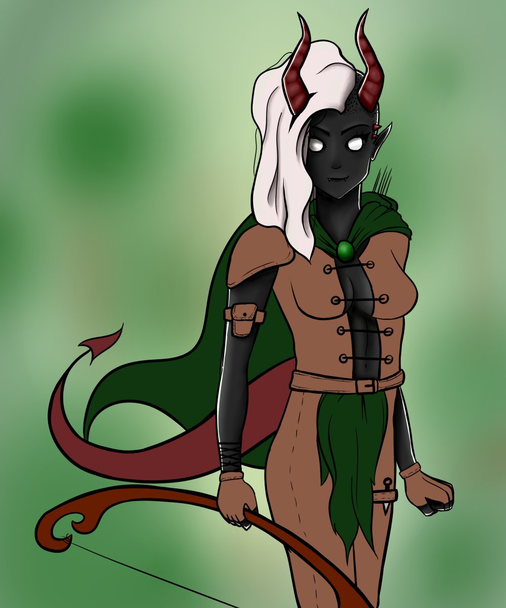 pantoraah's tweet photo. @adventurers250 @UltraProIntl @HeroForgeMinis @DnDBeyond Amazing stream! I did draw on my first dnd charcter while watching and im really happy how its turning out! So I wanted to share it with the people on the stream 😊
It isnt quite done yet, but here we go. My tiefling ranger! https://t.co/ZkAj2LcYr2