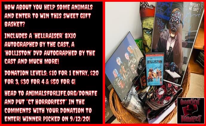 LarryDwyer's tweet photo. Help some animals at #AnimalsForLife and win some horror swag from @cthorrorfest - what can be better? #Donate #Win #Raffle #Horror #CTHorrorFest https://t.co/a6AZJzyYQ2 @Adam_Fn_Green https://t.co/b34dKfpqkZ