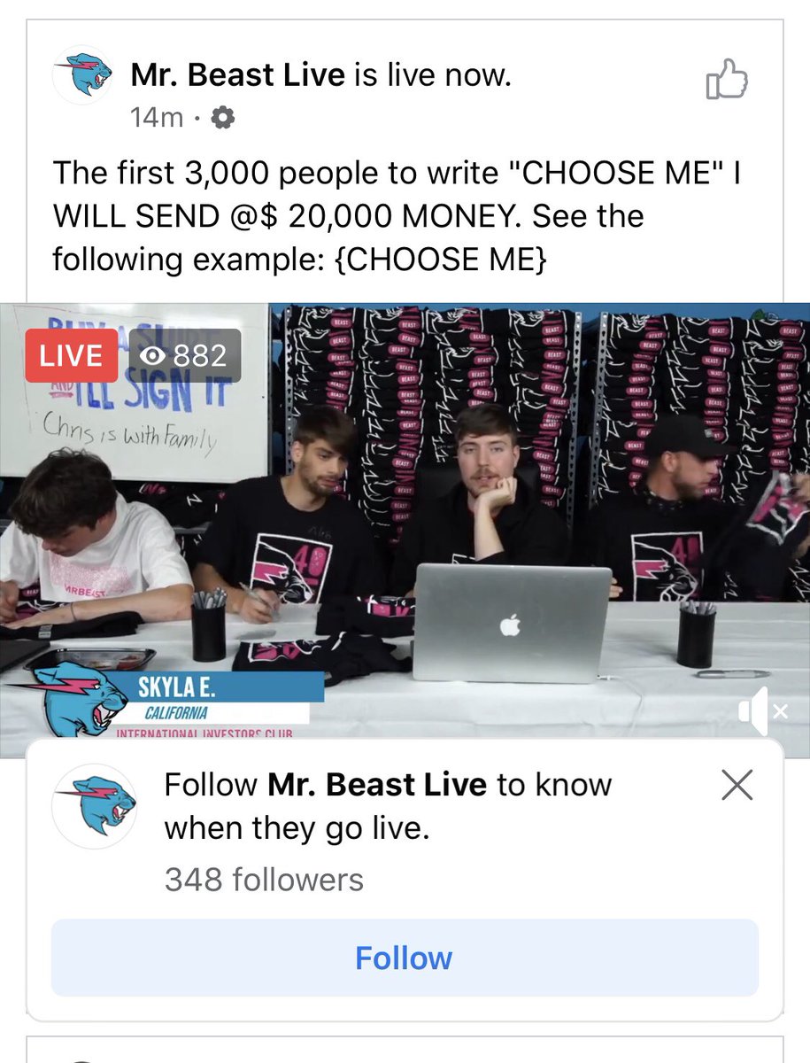 DRAXEL2000's tweet photo. @MrBeastYT I believe there’s a person reusing your old content for their own benefit right now on Facebook https://t.co/rhMKjZ7k0r