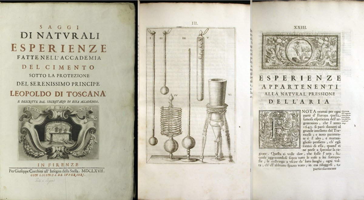 PalmeriJoAnn's tweet photo. Title page & excerpts from 1667 publication about experimental work within Accademia del Cimento, an early scientific society https://t.co/HCBneTxMjD #histsci #earlymodern #experiments #Italy #OUItalyWeek https://t.co/0CamwhiVkK