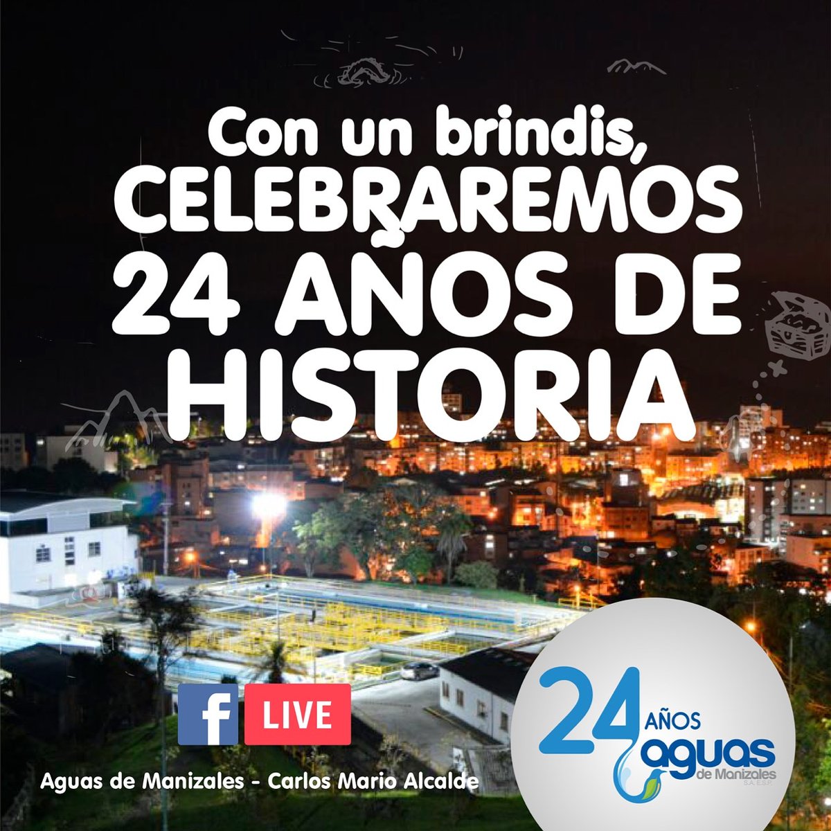 aguasmzl's tweet photo. #Contigo24/7 Con orgullo, agradecimiento y trabajo constante hemos llegado a 24 años de historia y queremos celebrarlos contigo en un brindis por el agua. 💦 ¡Acompáñanos! Espera pronto más información. 💙 https://t.co/tgzfP7zvtR