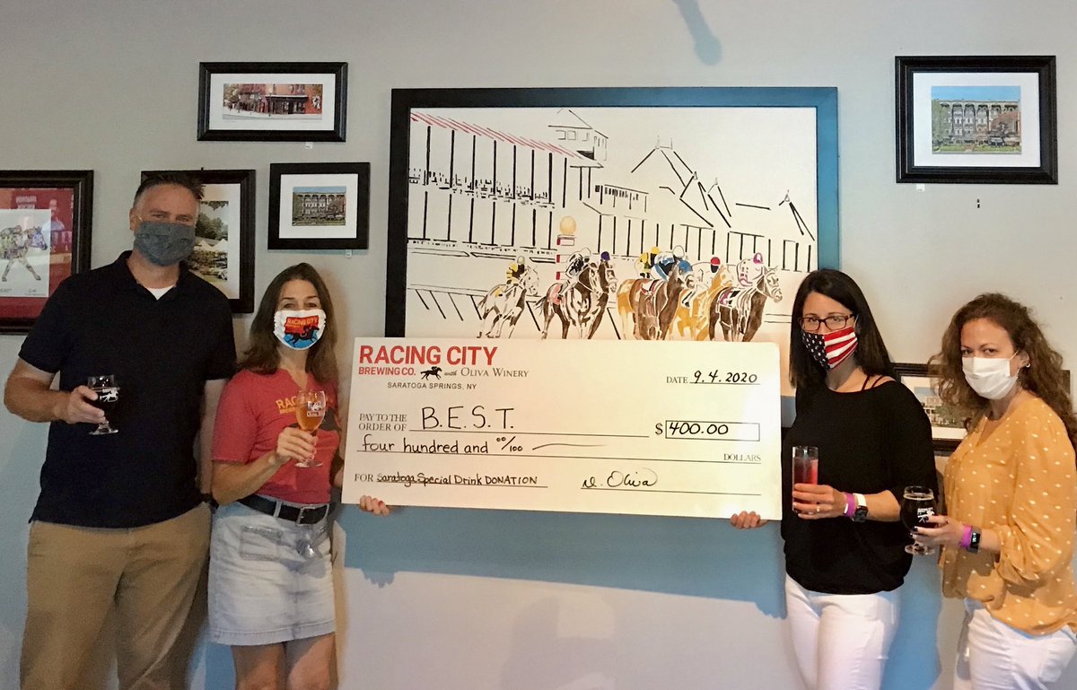 saratogaspecial's tweet photo. Closing out the meet with a $400 donation to the @BackstretchTEAM from our 20th season drink special with @RacingCityBrew! Thanks to everyone who celebrated with us💙 Cheers to 20 years 🥂 Season recap edition out on Sept. 12th👀 https://t.co/UedXXbxhDP