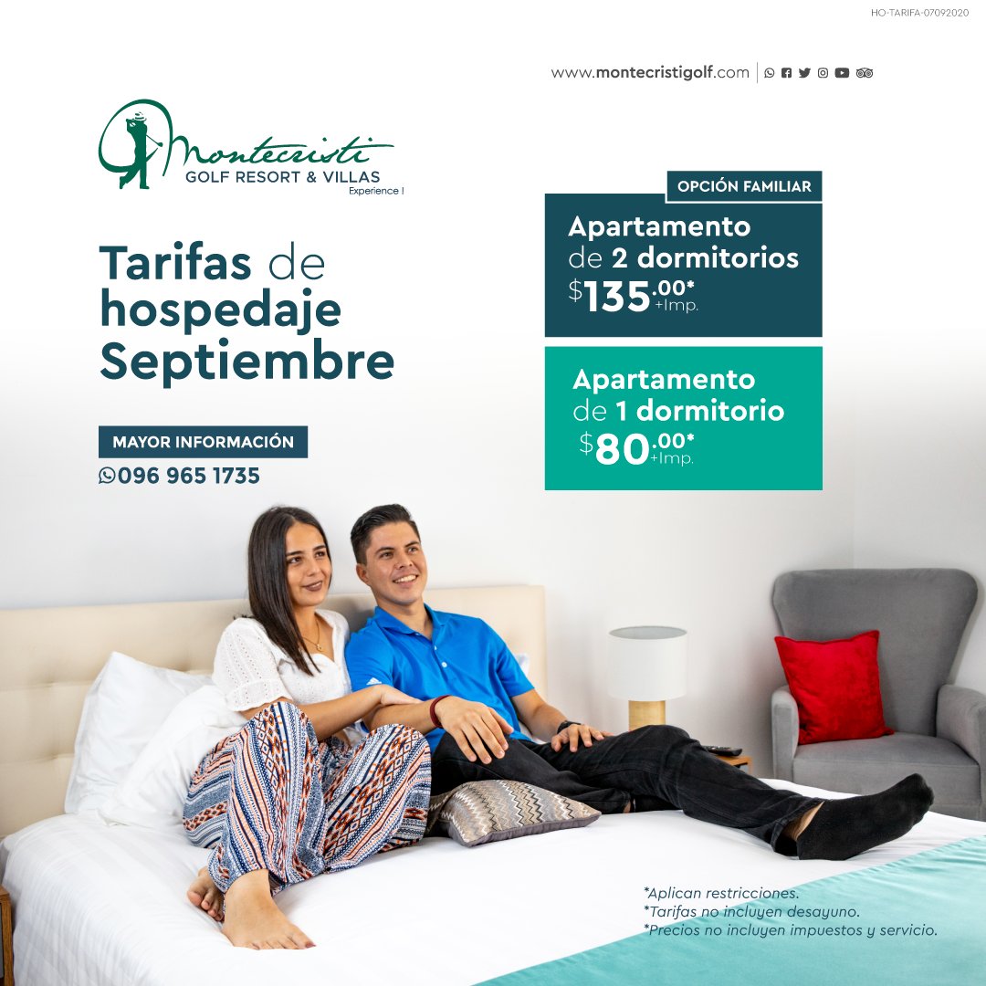 montecristigolf's tweet photo. ¡Descubre Manabí!

Te ofrecemos apartamentos totalmente equipados con acceso a piscinas, zona de BBQ, gym, canchas deportivas, senderos y ¡mucho más!

Haz tu reserva ya al 096 965 1735

#vacaciones #manabi #estilodevida #deportes #sports #familia #family #hospedaje #sol #costa https://t.co/XzPL1V0V0Q