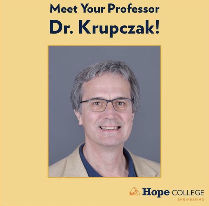 Hope_Engineers's tweet photo. In today’s #GetToKnowYourProf, we’re highlighting Dr. John Krupczak. He’s the longest running faculty member in our department! #GoHope #TheHopeDifference ⚓️ https://t.co/lEWPe1KcUP