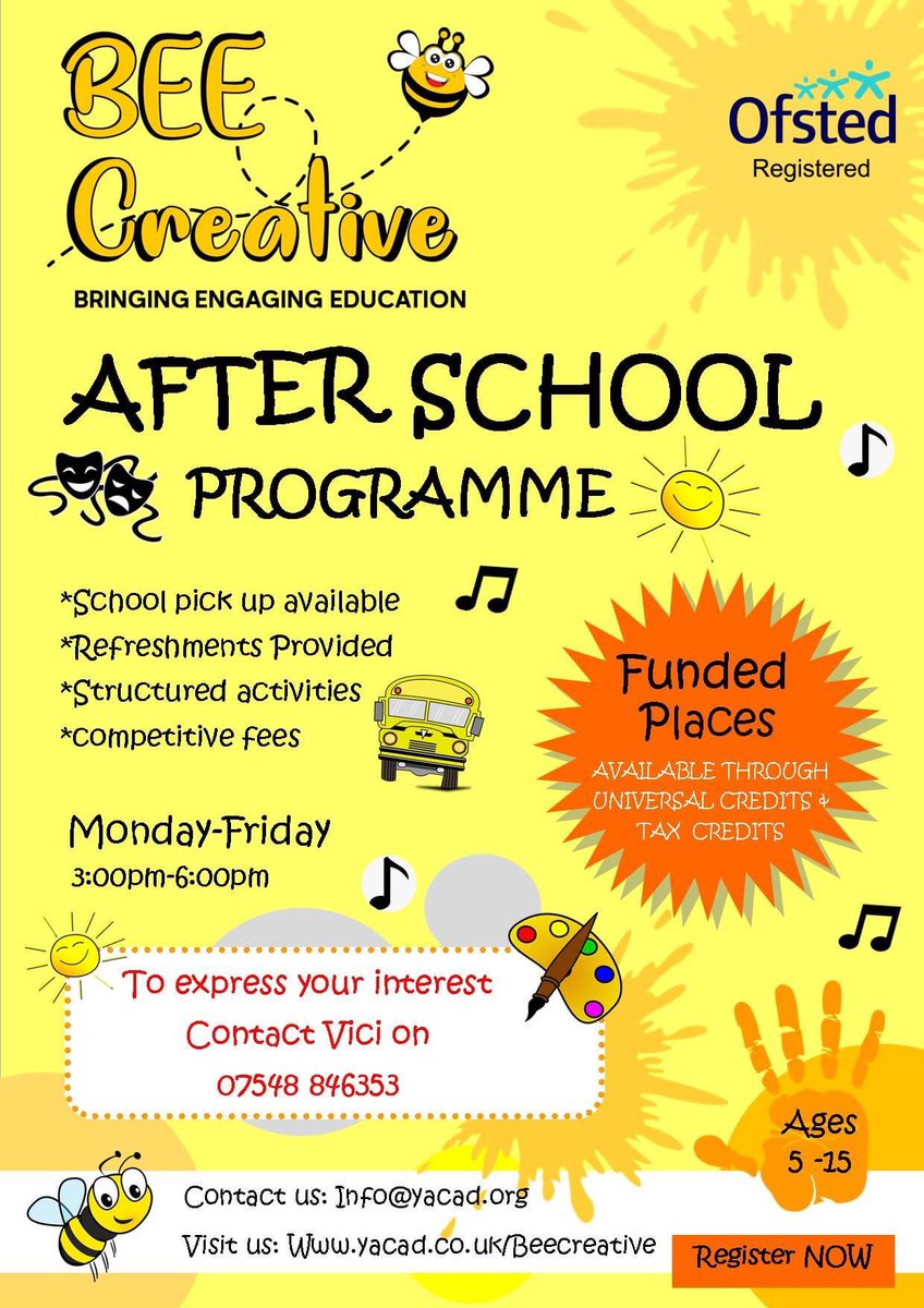 Did you know we have an after school creative Arts programme starting this Wednesday in Bradford East? Its still not to late to sign up!