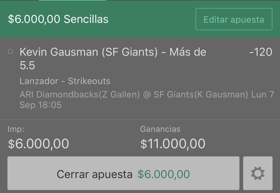 MexMaker's tweet image. ⚾️ 07/09/2020
Gausman ha ponchado a más de 5 bateadores en 5 de sus últimos 6 juegos. El único juego en donde no cubrió esa línea fue porque Giants anotó 20 carreras y no lo dejaron ir más allá de 5 entradas.