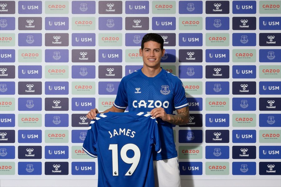 FootyAccums's tweet photo. BREAKING: Everton have confirmed the signing of James Rodriguez from Real Madrid.

Quality signing for the Toffees! 🔵

📸 - @Everton https://t.co/5f75V6MHJv