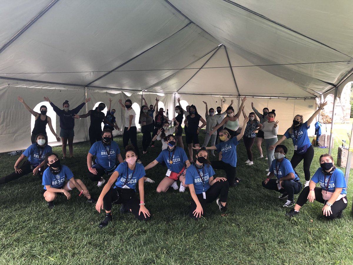 BUCCampusMin's tweet photo. Zumba by Zoom—and distanced— more spirit and joy than you could ever imagine while physically distanced @BresciaUC where students and Sophs make such a difference! #oweek2020 https://t.co/rDOfZyTmWJ