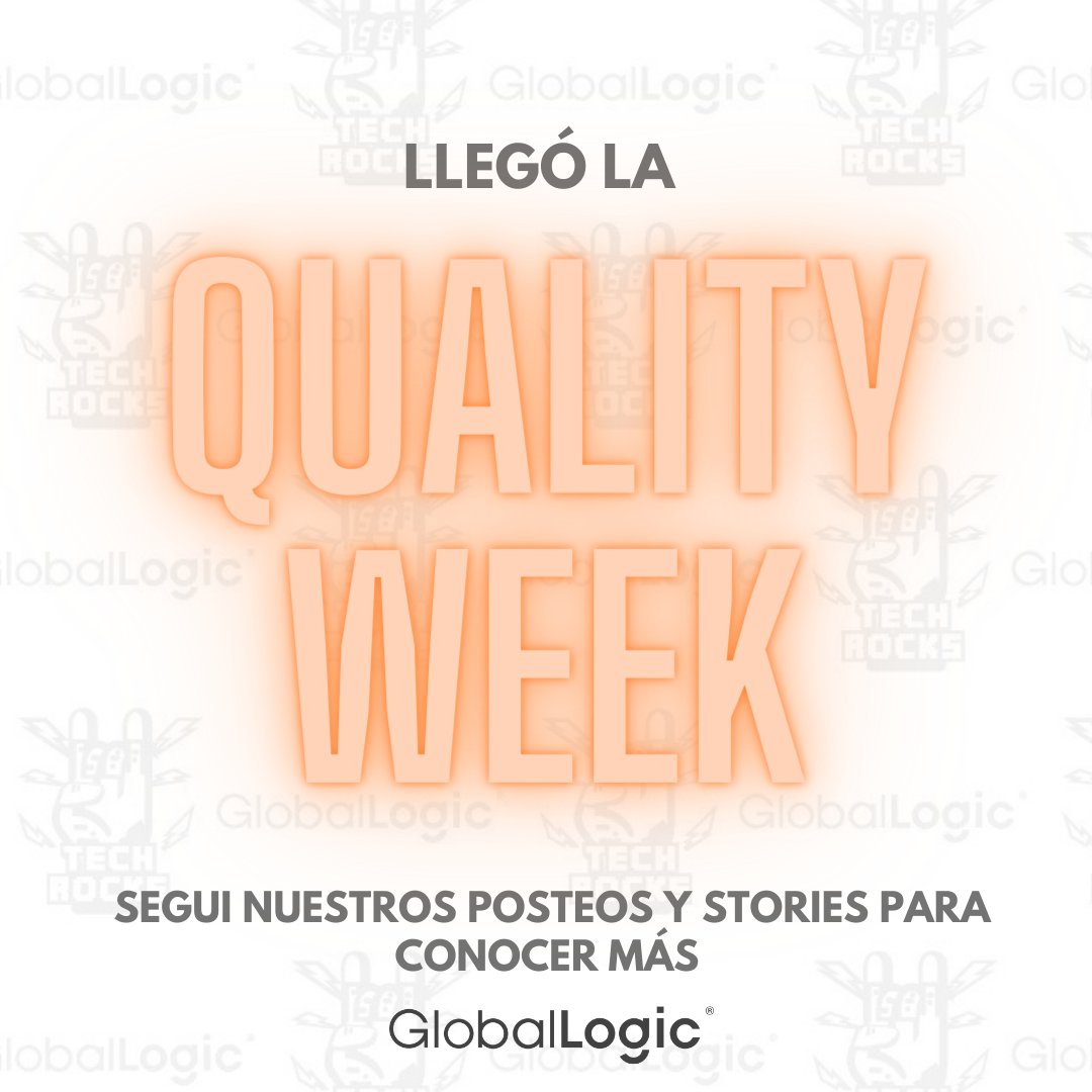 GLTalentLatAm's tweet photo. ¡Arrancamos la Quality Week con todo! 🎉
Durante toda esta semana, vamos a compartir posteos, stories, trivias y más sobre la práctica de QA dentro de @Globallogic_LA 🤩

Seguinos en instagram @GLTalentLatam y chequeá los post!

👉Bienvenidos a nuestra 🅠🅤🅐🅛🅘🅣🅨 🅦🅔🅔🅚 👈 https://t.co/8Xt3JFK4Cl