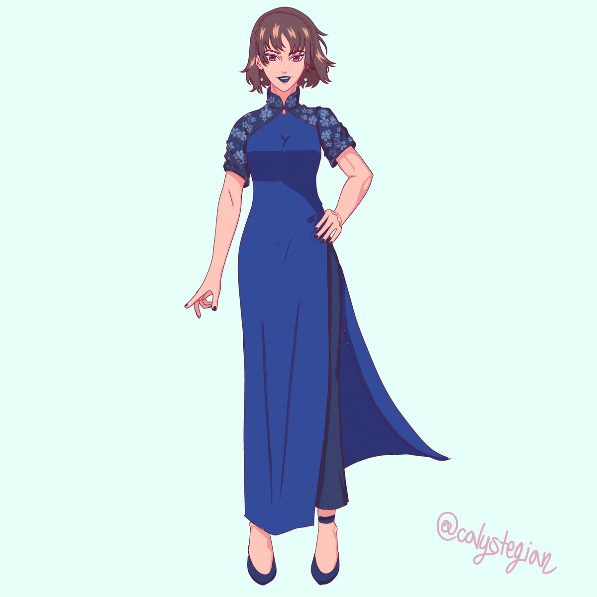 calystegian's tweet photo. i just wanted to draw Makoto in an ao dai

#persona5 #p5r #persona5royal #MakotoNiijima #p5 https://t.co/DUnYmAMa6x
