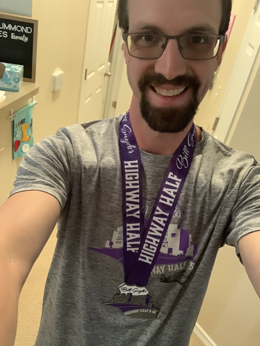 TitanBrummond's tweet photo. First time Iโve paced a half marathon (Bill Snyder Memorial Half), and it was mostly a success! I even found a linear trail on my run. #runningnerd https://t.co/0X4oCdAJSV