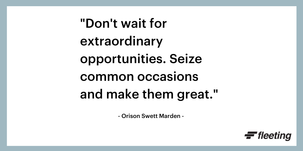 How are you seizing your opportunities? 

🚛 #DriveFleeting #Motivation #InspirationalPost