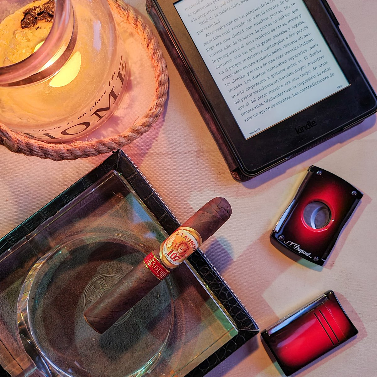 Terminando el día con LA AURORA 107 Maduro Robusto y un rato de lectura.

#clubmomentohumo #laauroracigars #laaurora107 #laaurora107maduro #stdupont #stdupont #cigars #cigarlife #cigarsociety #cigarlover #cigarsnob #cigaraficionado #cigartime