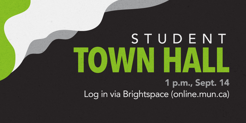All Memorial students are invited to a town hall on Monday, Sept. 14! President Vianne Timmons will host along with other senior leaders. Join the conversation  about the impact of COVID-19, the transition to remote delivery and the priorities for the fall. See you there!