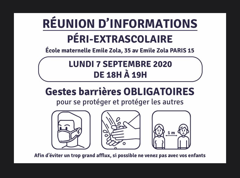DeInclusif's tweet photo. Première réunion de cette année avec les parents pour présenter le CDLI et le périscolaire de l’école Emile Zola. Gestes barrières respectés! 💪 #centredeloisirs #COVID19 «#inclusion @mairie15 @pbloche https://t.co/aiWXBcNORg