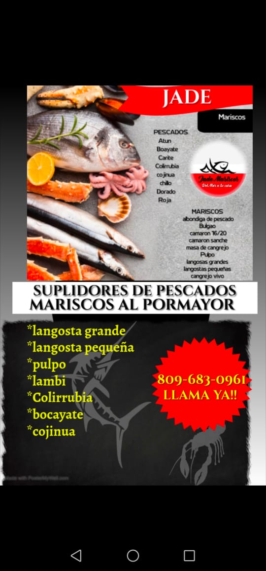 JadeMarisco's tweet photo. Jade marisco frescura y calidad , 809-683-0961 Delivery Disponible. #jademarisco #langosta #pulpo #camgrejo #Vivo variedad https://t.co/Sa92kXF5hw