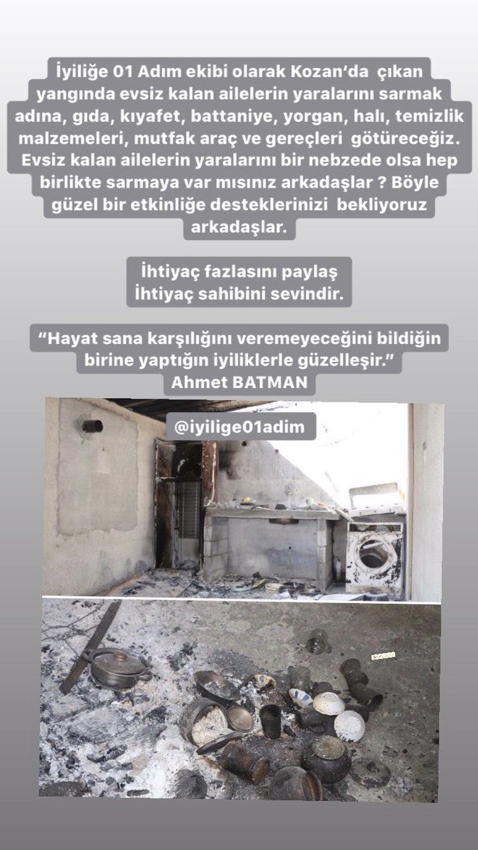 İhtiy fazlasını paylaş.
İhtiyaç sahibini sevindir. 
#Kozan