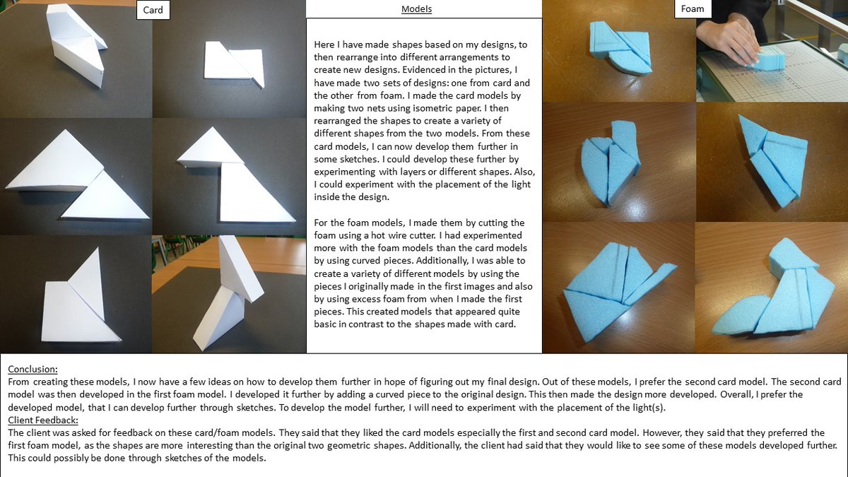 TRS_DesTech's tweet photo. Unfortunately Heather didn't get to complete her NEA due to the school closures. Her final prototype would have been well worth waiting for I reckon. #lightingdesign #iterativedesign #modelling #DTGCSESHOWCASE2020 https://t.co/bDoJTdXOFN