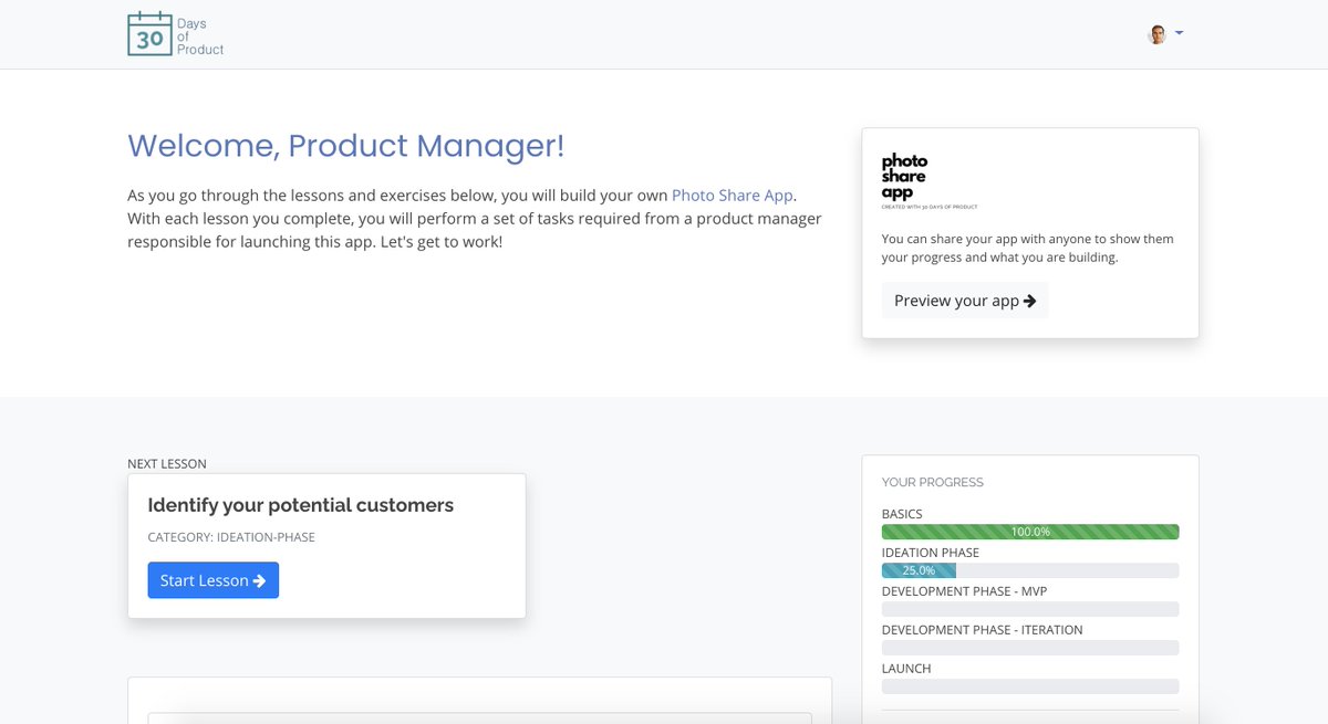 30DaysOfProduct's tweet photo. Sneak peek - We are about to release a brand new layout to help it make it easier to navigate the lessons and exercises for #30DaysofProduct
Learn #ProductManagement by Building an App.
Have your started? https://t.co/pVSq2iiDKi
#learntoPM #freecourses #FREECOURSE https://t.co/9srbGDqwSD