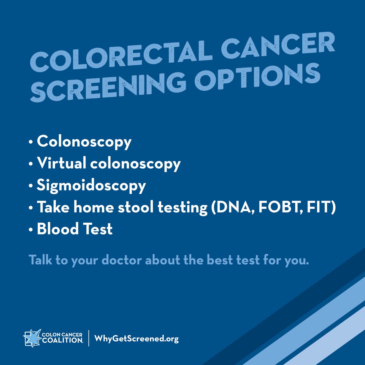 ColonCancerCoal's tweet image. Screening for #ColonCancer should begin at age 45 for most people.

#FamilyHistory? #Screening starts earlier.

Talk to your doctor about the best test for you.

coloncancercoalition.org/get-educated/g…

#CheckYourColon #ColonCancerScreening #PandemicEffect #MNCRC #CRCSM