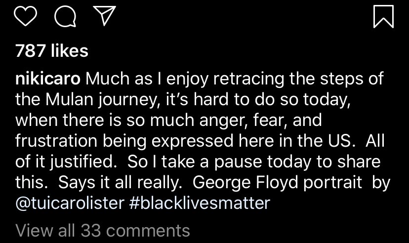 hurtingbombz's tweet photo. Mulan director posts about how upset she is about George Floyd. You couldn’t make it up #bantersaurus #boycottmulan https://t.co/pC068V6SyH