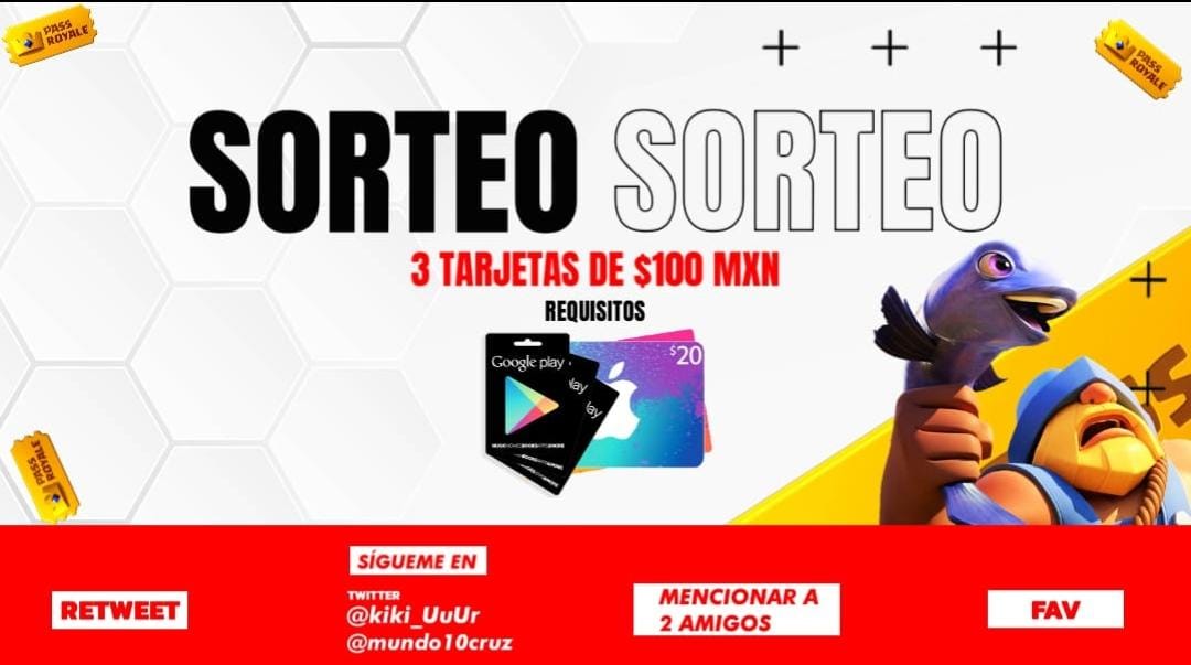 Nuevo sorteo 🔥
3 Tarjetas de $100🤩
-Seguir a
- <a href="/mundo10cruz/">CRUZ</a> 
-RT🔁 y Fav ❤️
Termina en 4días
SUERTE ❗