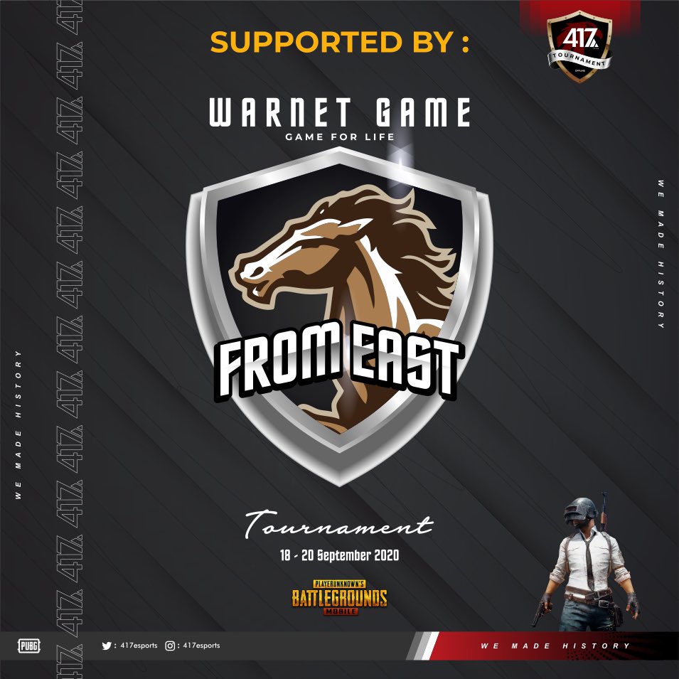 417 TOURNAMENT - PUBG MOBILE (OFFLINE)
PRIZEPOOL : Rp. 5.000.000
- Detail Tournament
 • Battle day : ( Offline )
   18 - 20 September 2020
Untuk Info Lebih Langsung Hubungi
CP :  082340803837 ( Febry )
          08981016784 ( Ariel )

WE MADE HISTORY

#pubgmobile #pubgindonesia