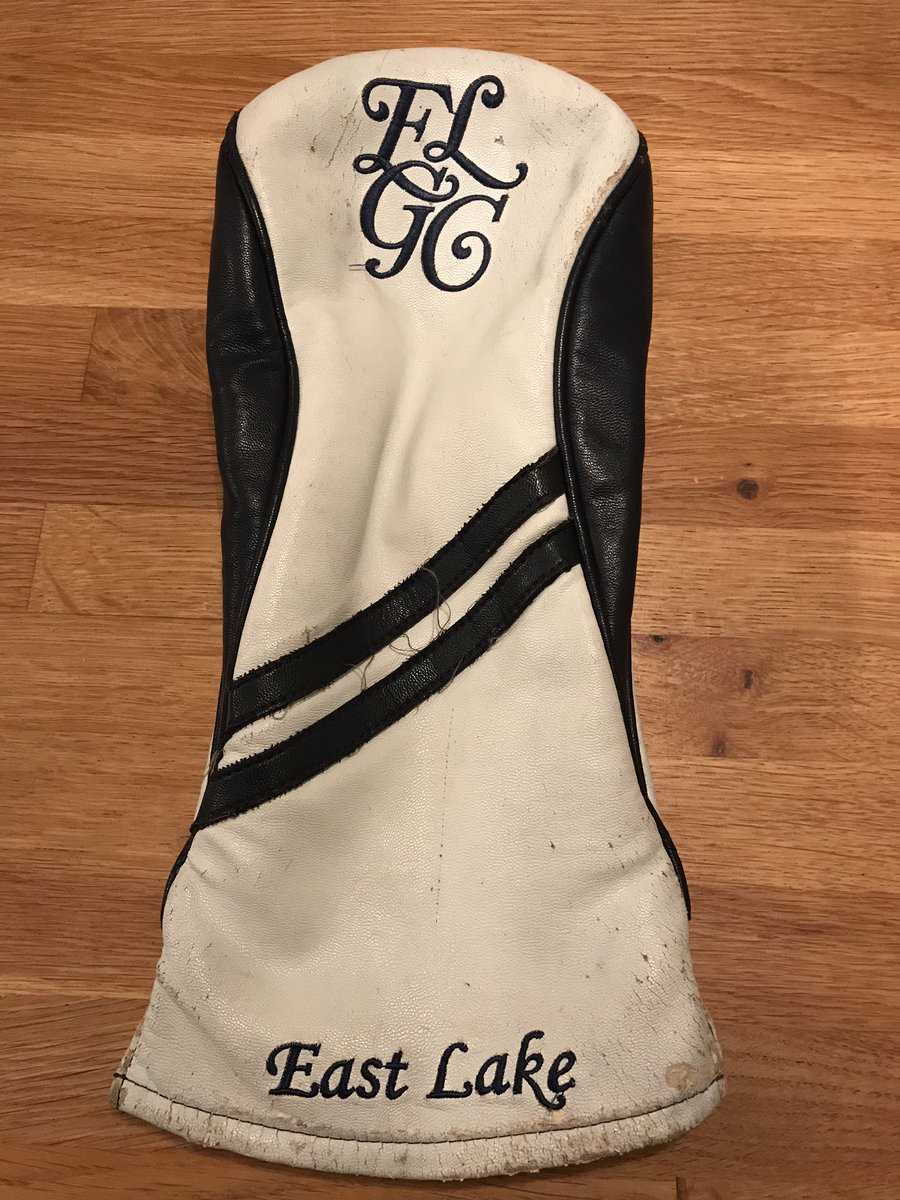 the_mind_guy's tweet photo. My battered old headcover brings back great memories of playing with @vinerbrian where the proper golfers are this week. Wonder if any of them hit a practice putt into the lake.... yes, really. https://t.co/1YiI7ticj4