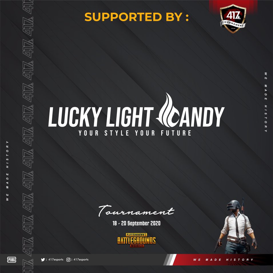 417 TOURNAMENT - PUBG MOBILE (OFFLINE)
PRIZEPOOL : Rp. 5.000.000
- Detail Tournament
 • Battle day : ( Offline )
   18 - 20 September 2020
Untuk Info Lebih Langsung Hubungi
CP :  082340803837 ( Febry )
          08981016784 ( Ariel )

WE MADE HISTORY

#pubgmobile #pubgindonesia