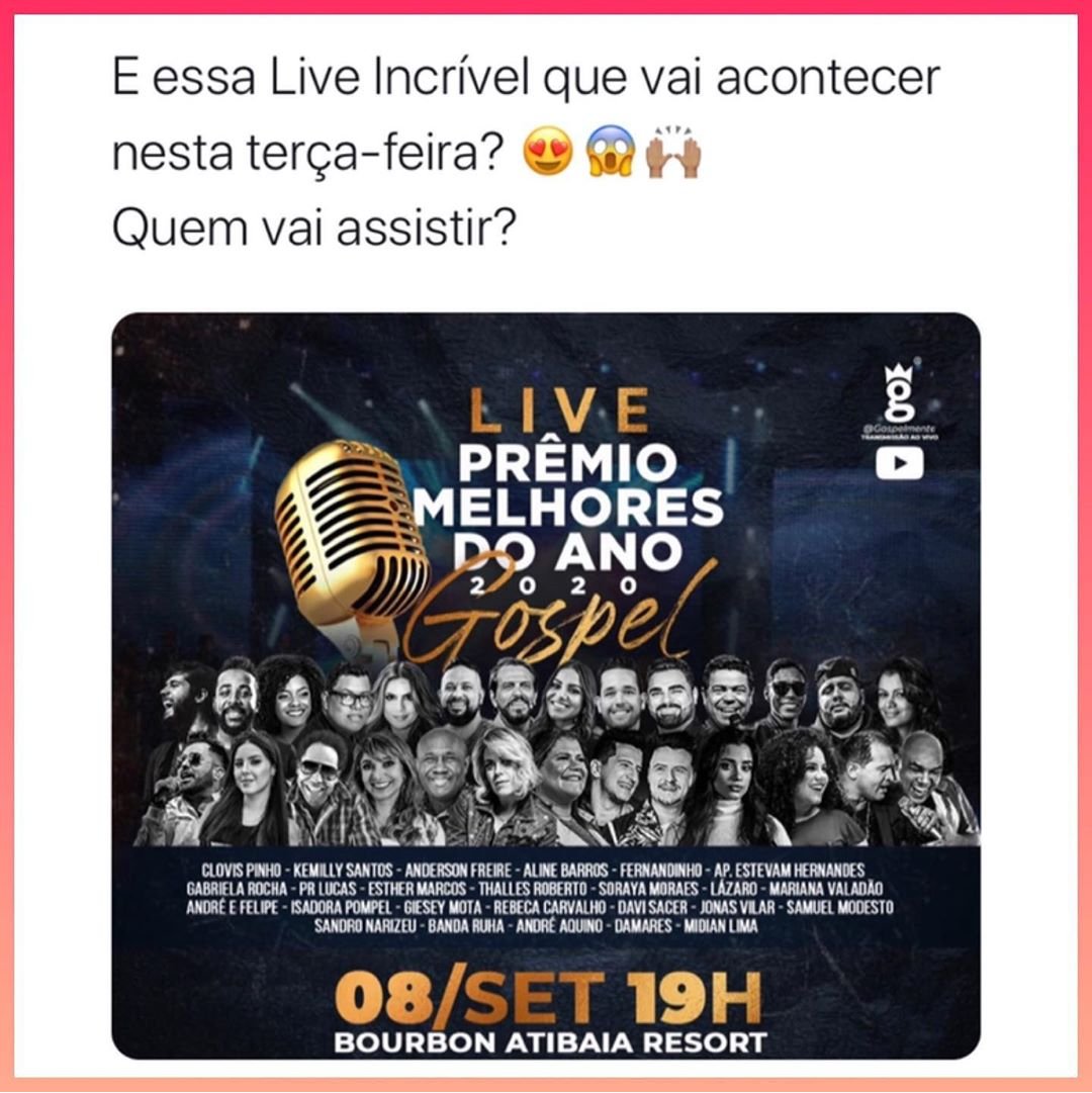 MerciaSales3's tweet photo. E o coração tá como? A 1000
É amanhãaa, cooooorre no YouTube do Gospelmente se não é inscrito,  aproveita se inscreve e ativa o sininho. Vamooos adorar juntos.
#MelhoresdoAnoGospel2020
@gospelmente https://t.co/CYEkaSmLro