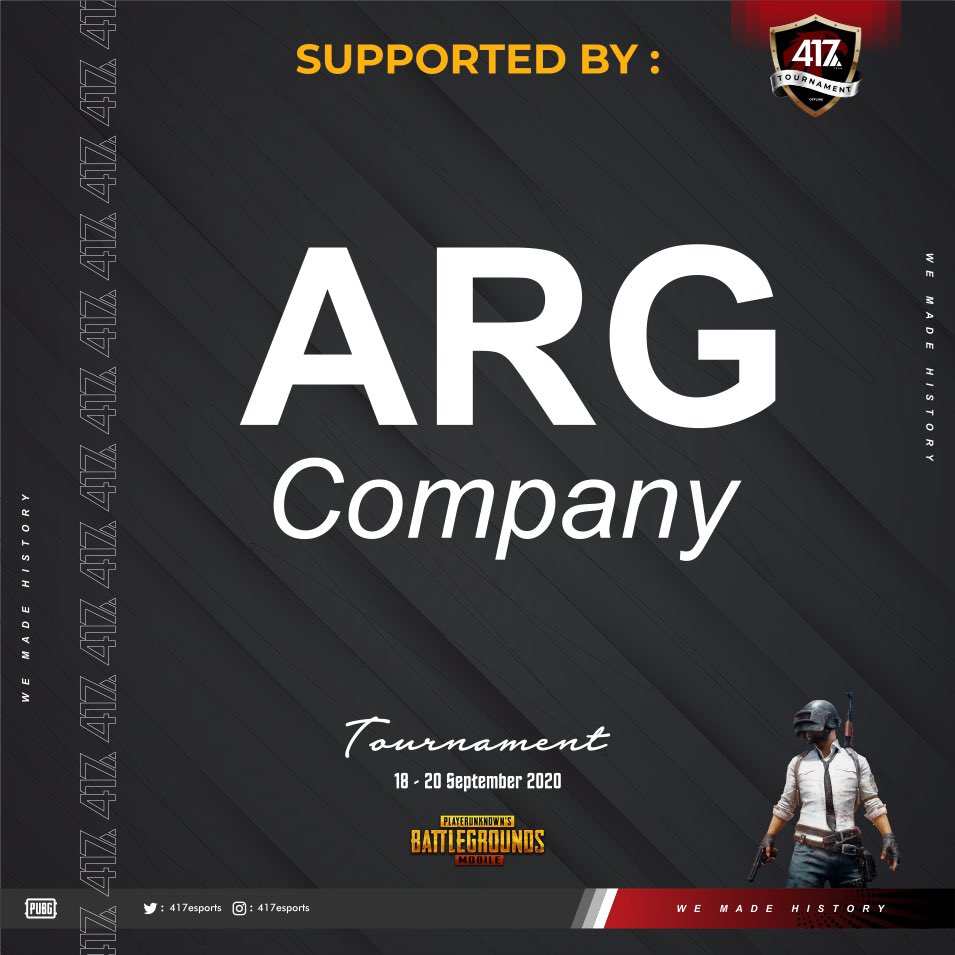 417 TOURNAMENT - PUBG MOBILE (OFFLINE)
PRIZEPOOL : Rp. 5.000.000
- Detail Tournament
 • Battle day : ( Offline )
   18 - 20 September 2020
Untuk Info Lebih Langsung Hubungi
CP :  082340803837 ( Febry )
          08981016784 ( Ariel )

WE MADE HISTORY

#pubgmobile #pubgindonesia