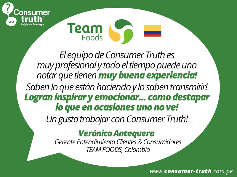 consumer_truth's tweet photo. Nos alegra mucho el #Testimonio de nuestro cliente #TeamFoods #AlianzaTeam #Colombia 🇨🇴 Gracias por permitirnos sumar y seguir construyendo un mundo empresarial que recupera el SENTIR! ❤️
#ConsumerTruth #Insights #EstrategiasConCalle https://t.co/A0Gm9UKwn0