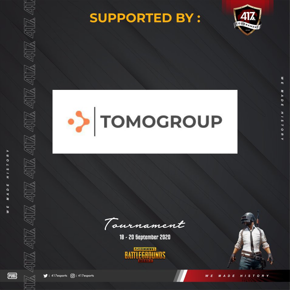 417 TOURNAMENT - PUBG MOBILE (OFFLINE)
PRIZEPOOL : Rp. 5.000.000
- Detail Tournament
 • Battle day : ( Offline )
   18 - 20 September 2020
Untuk Info Lebih Langsung Hubungi
CP :  082340803837 ( Febry )
          08981016784 ( Ariel )

WE MADE HISTORY

#pubgmobile #pubgindonesia