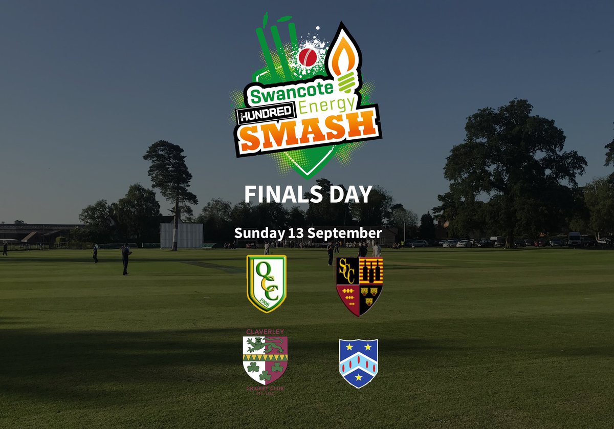 WorfieldCC's tweet photo. 🚨🏏FINALS DAY🏏🚨

The Swancote Energy Smash finals day comes to Davenport Park this Sunday.

The teams:

@QuattCC 
@ShifnalCC 
@ClaverleyCC 
@WombourneC 

We will be releasing more information as the week goes on, so stay tuned for more🏏🎉🌤🍺 https://t.co/beLgaUsX03