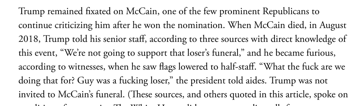 ...next paragraph - we saw the results of this publicly, and two national veterans groups condemned Trump's behavior until he reversed (temporarily) his pettiness. He has proven this point again today...