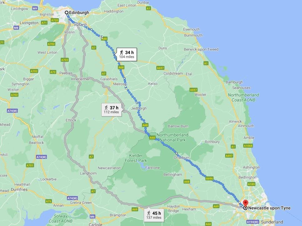 Mapix_tech's tweet photo. In our first week the team has walked and run the equivalent of Edinburgh to Newcastle, over 100 miles. How far can we get by the end of September? The Mad Trackers team from #Mapix technologies taking part in #HomeRun2020 raising funds  for homelessness. https://t.co/5OgcPDV7rP https://t.co/lsHVBxSrSX
