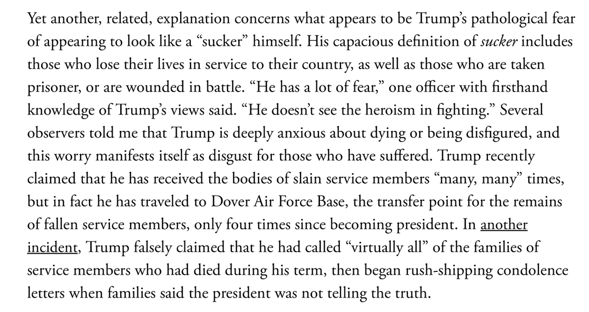 ...next. Points out Trump's lies when he tries to seem dedicated to the military. And his disdain for service, once again, confirmed by Fox (by the way, when I say Fox, I am picking it because it is a propaganda network, so its confirmation carries the most weight)...